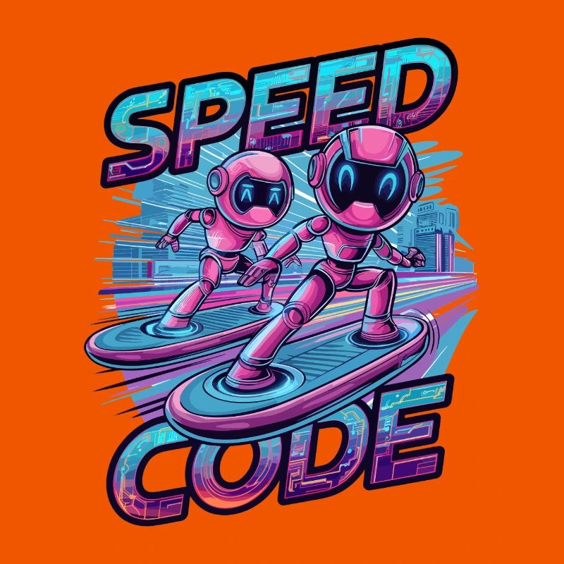 Speed Code Cyberpunk Roboter Surfen Tech Kunst