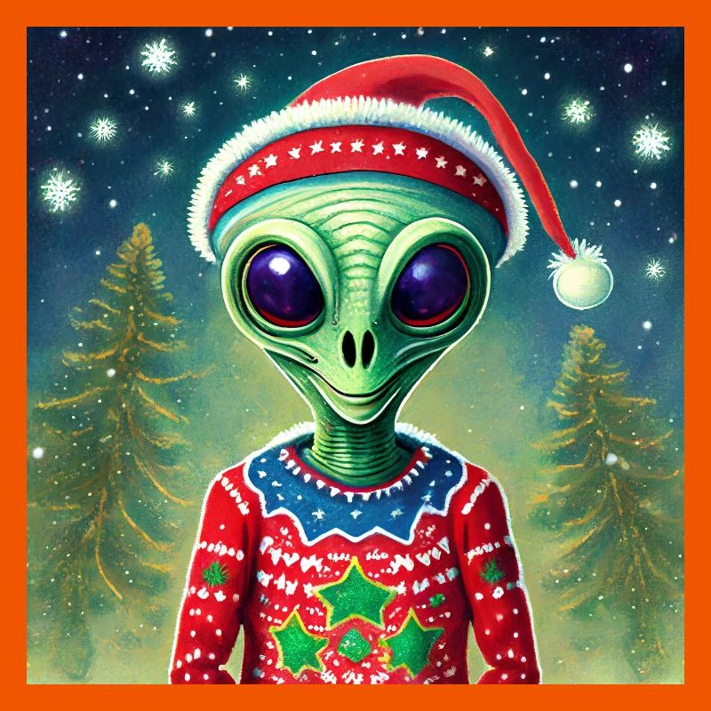 extraterrestre portant un pull de Noël moche