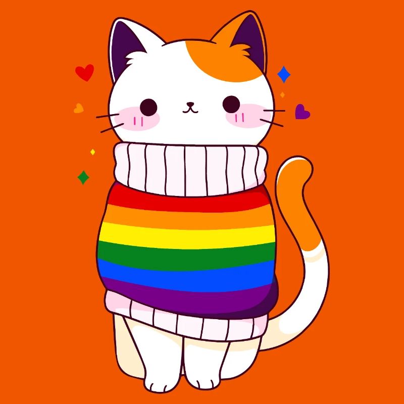 LGBTQ Regenbogenfahne Katze Queer CSD Pride