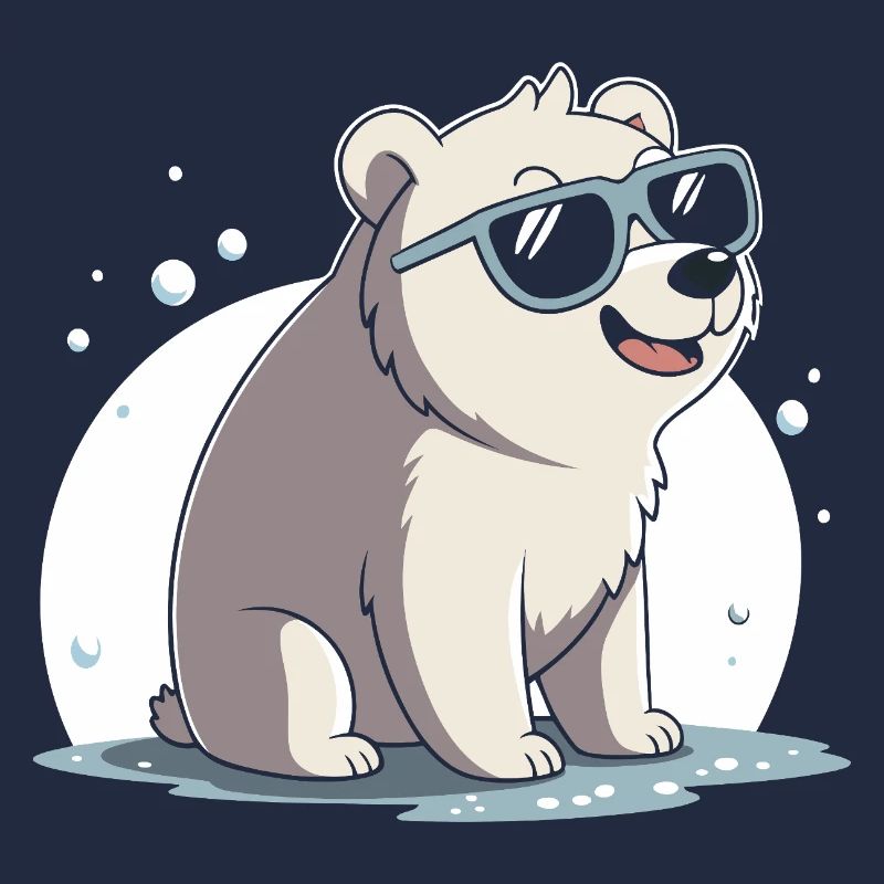 Schicker Eisbär mit Brille