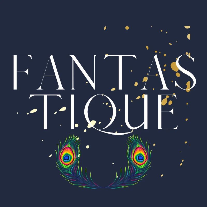 Fantastique - Vibrant Peacock Feathers Typography