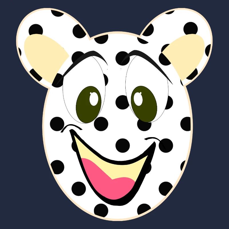 Visage rieur d’ours avec des points