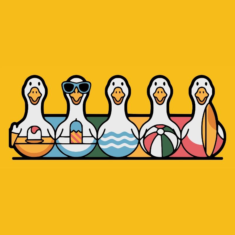 Rangée d’oies d’été