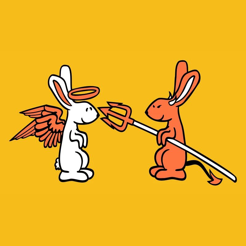 Rabbit Angel Conscience Devil Demon Evil Satan Hell