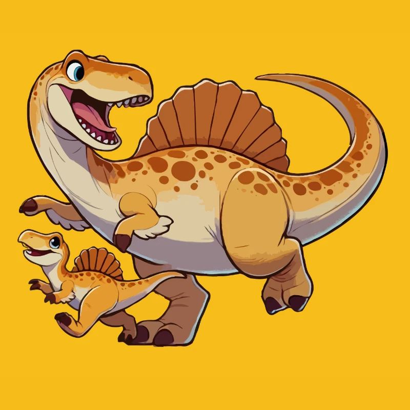 Spinosaurus Mutter und Kind