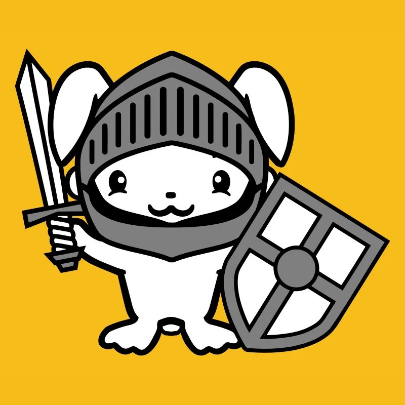 Lapin Chevalier Épée Bouclier Armure Casque Château Héros