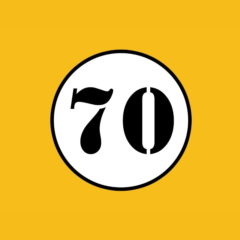 NUMMER 70 Siebzig Geburtstag Geschenk