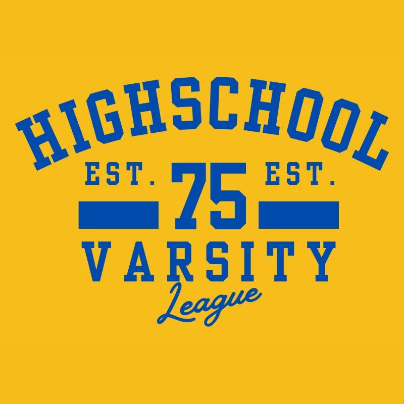 Highschool Varsity Emblem Blue 75