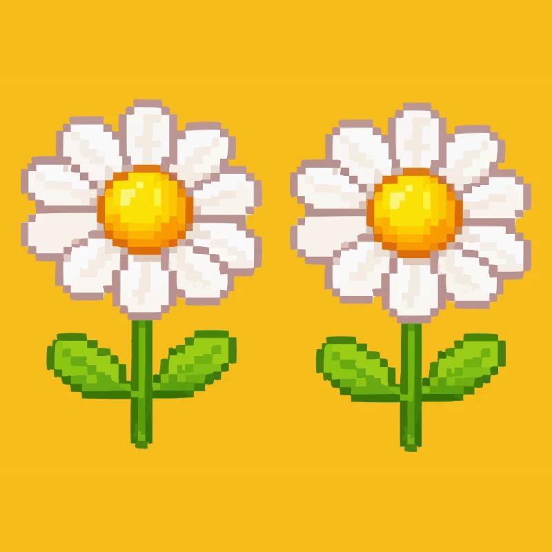 Pixel Daisy Double Flowers