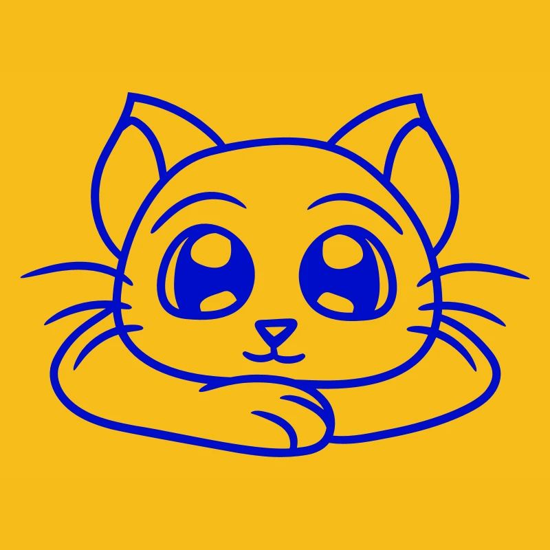 Süße Katze Guckt Glücklich Lächelndes Kätzchen Fun