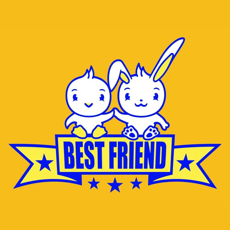 Friend Team Bunny Bird Chick 2 Two Hands Holding