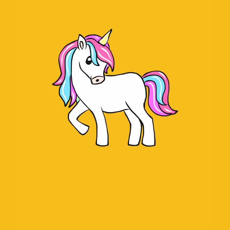 Licorne pastel à queue colorée
