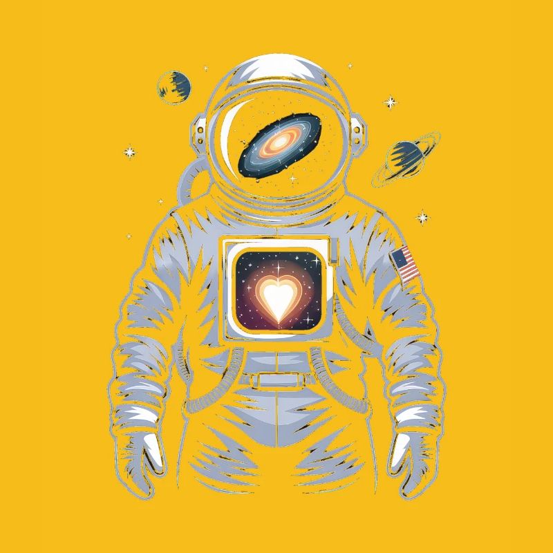 Conception d’astronaute de cœur de l’espace
