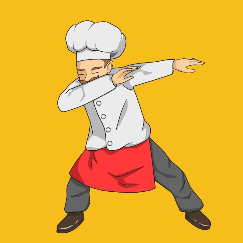 Dabbing Chef Funny Cooking Master Culinary Kitchen