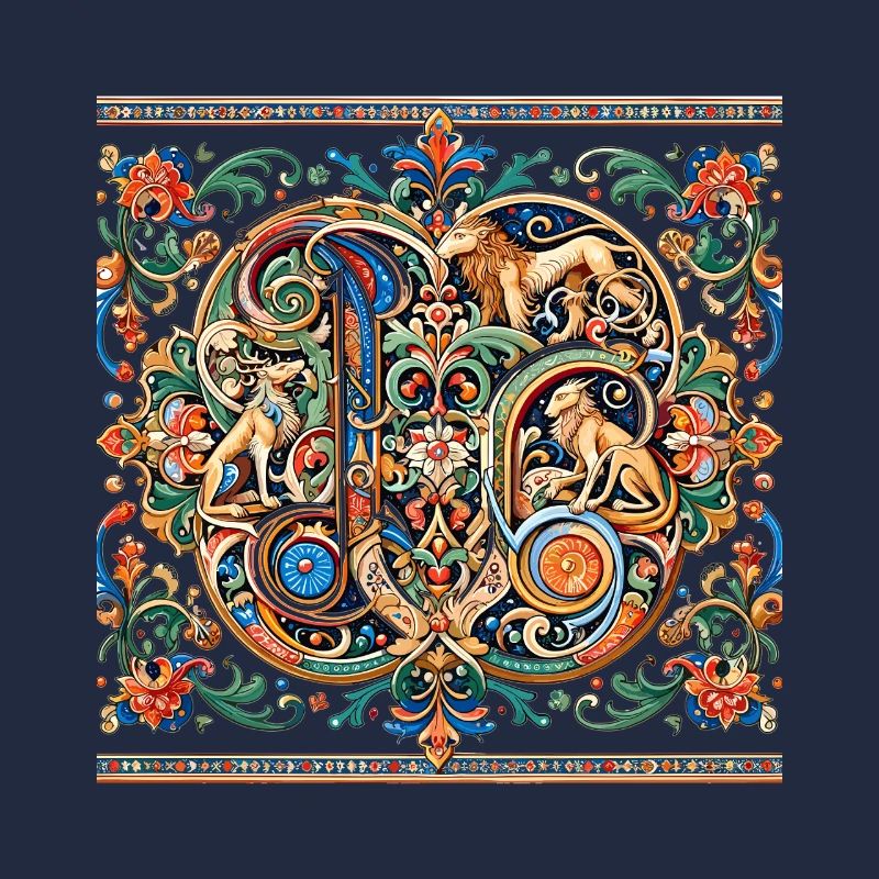 Tierornament Medaillon Muster