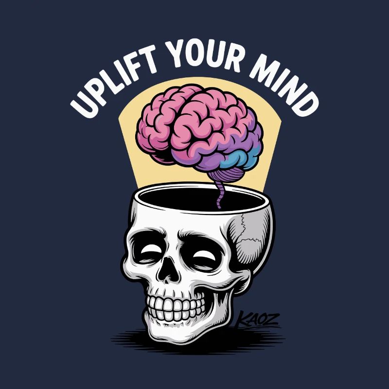 Skull and Floating Brain, uplift your mind