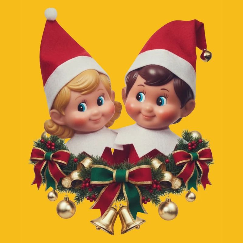 Pull de Noël mignon et festif Elf Duo