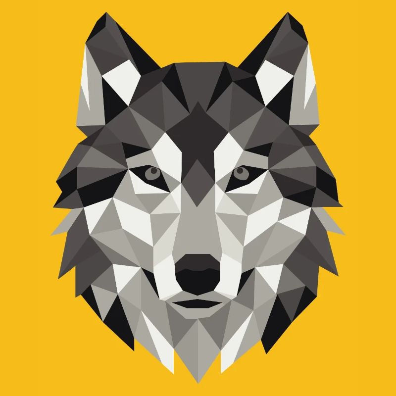 Géométrie Lowpoly de Wolf Head