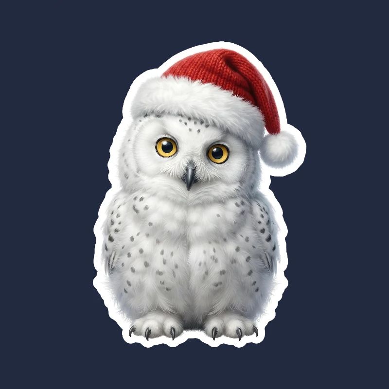 Weise Schnee Eule in Weihnachtsstimmung