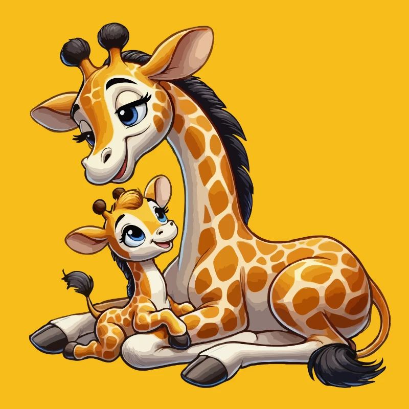 Giraffenmutter mit Kind