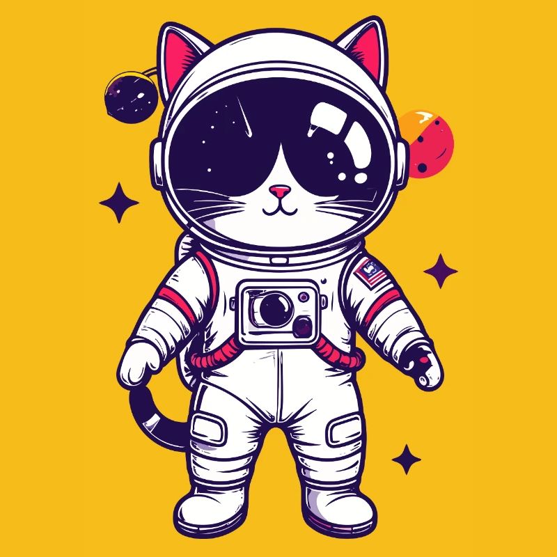 Motif du chat de l’espace en costume d’astronaute
