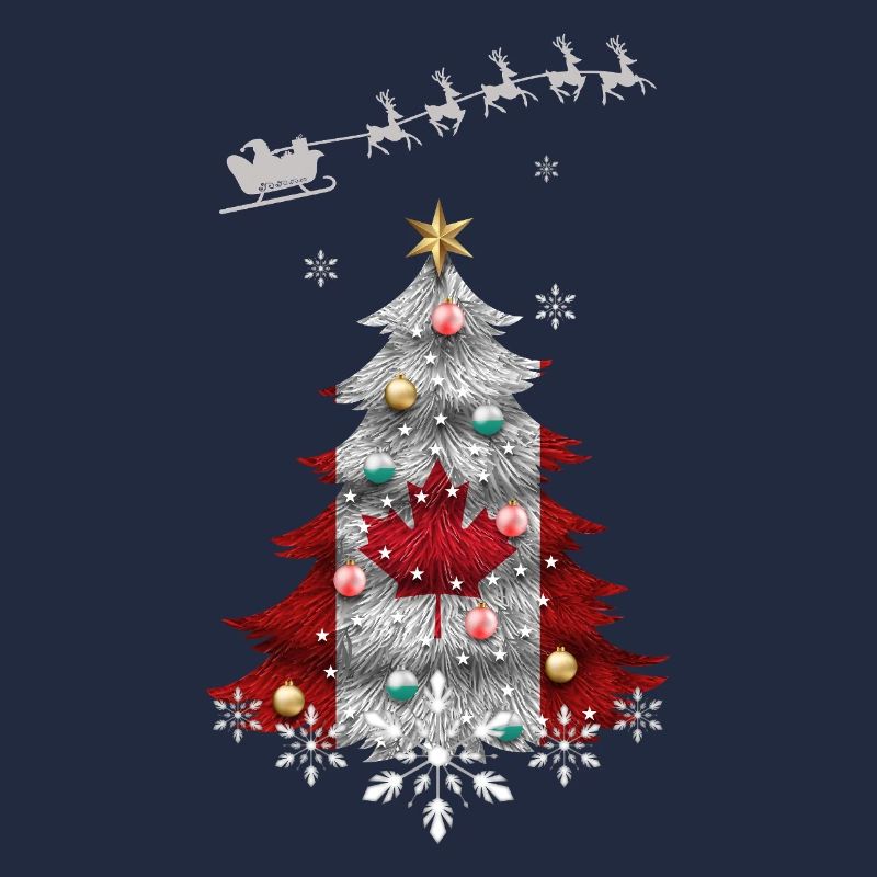 Christmas tree with Canada flag