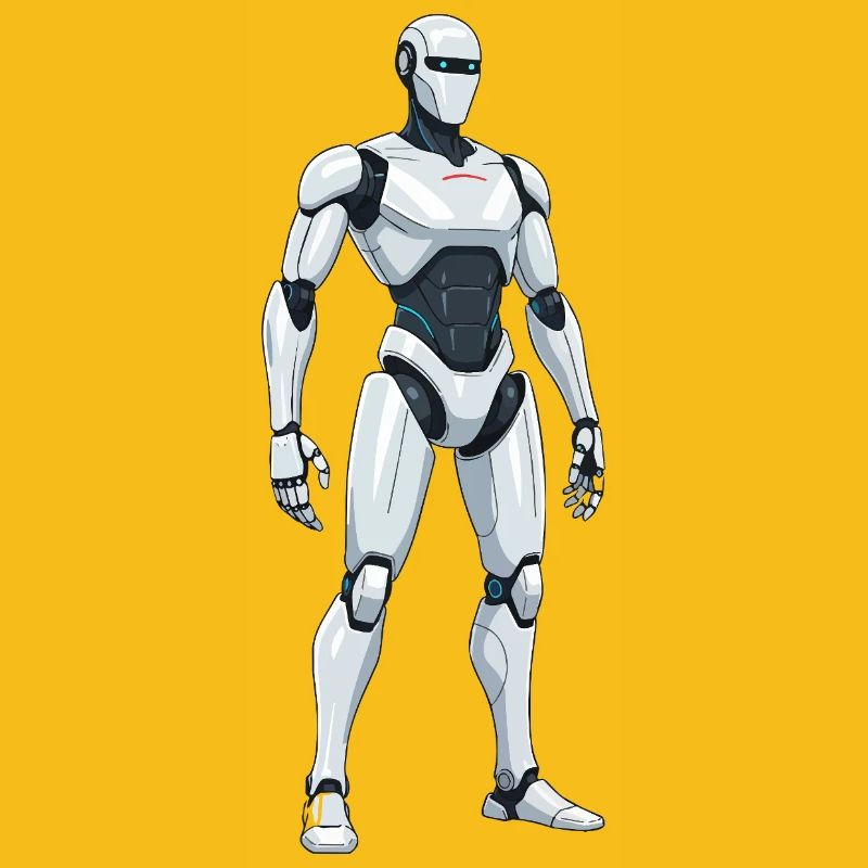 Weißer SciFi-Kampfroboter