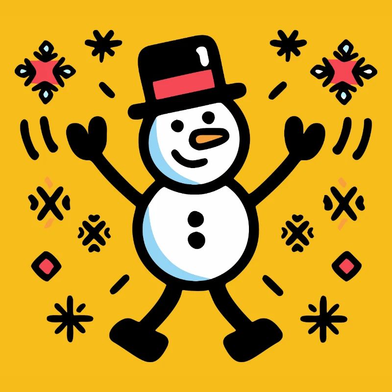 Fröhlicher Schneemann Comic Winter