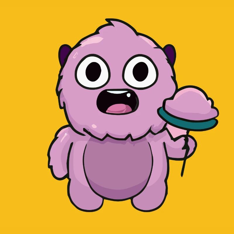 Süßes pinkes Monster | Lustiges Lutscher-Chibi