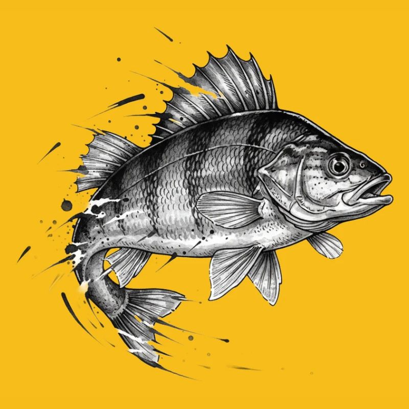 Perch Perch Ink Tattoo Fishing Vector
