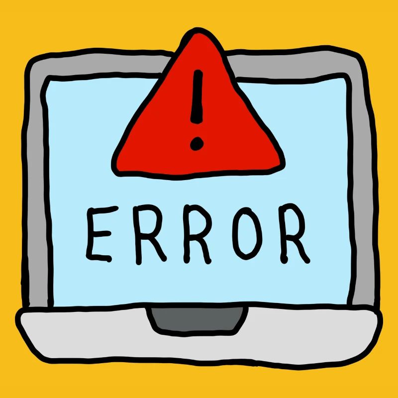 Laptop Error Warning Illustration