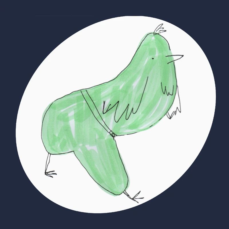 Oiseau vert abstrait minimaliste