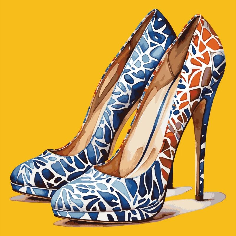 Talons hauts aquarelle : conception de chaussures colorées