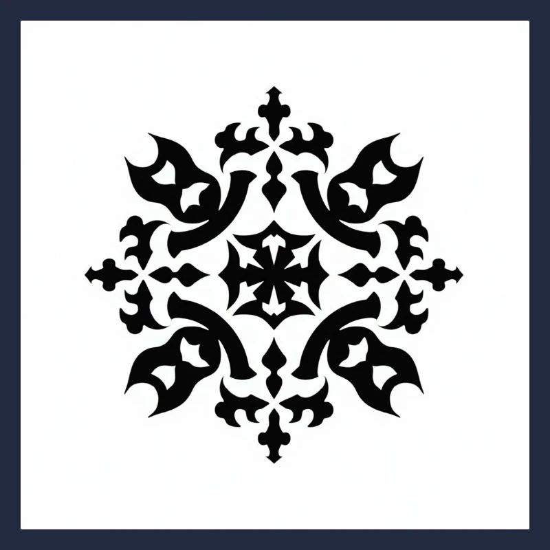 Intricate Black Snowflake Pattern