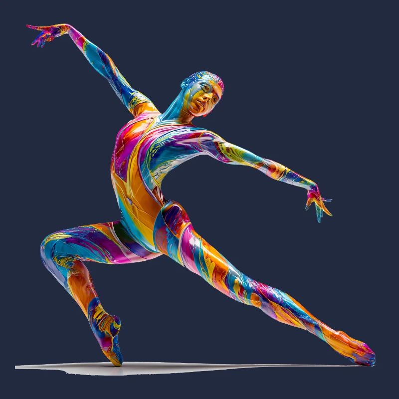 Color explosion dancers in flow