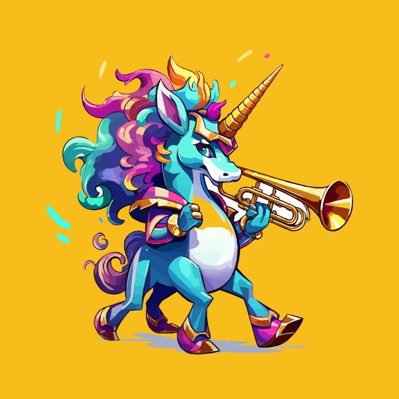 Sort de couleur de la trompette licorne