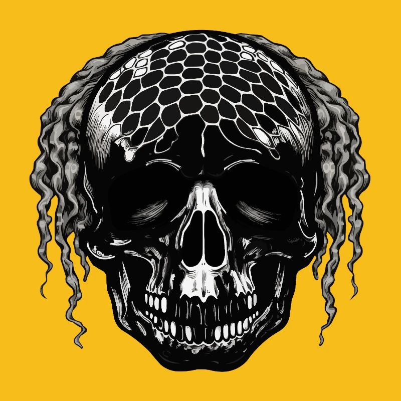 Skull with Mesh Pattern Dreadlocks
