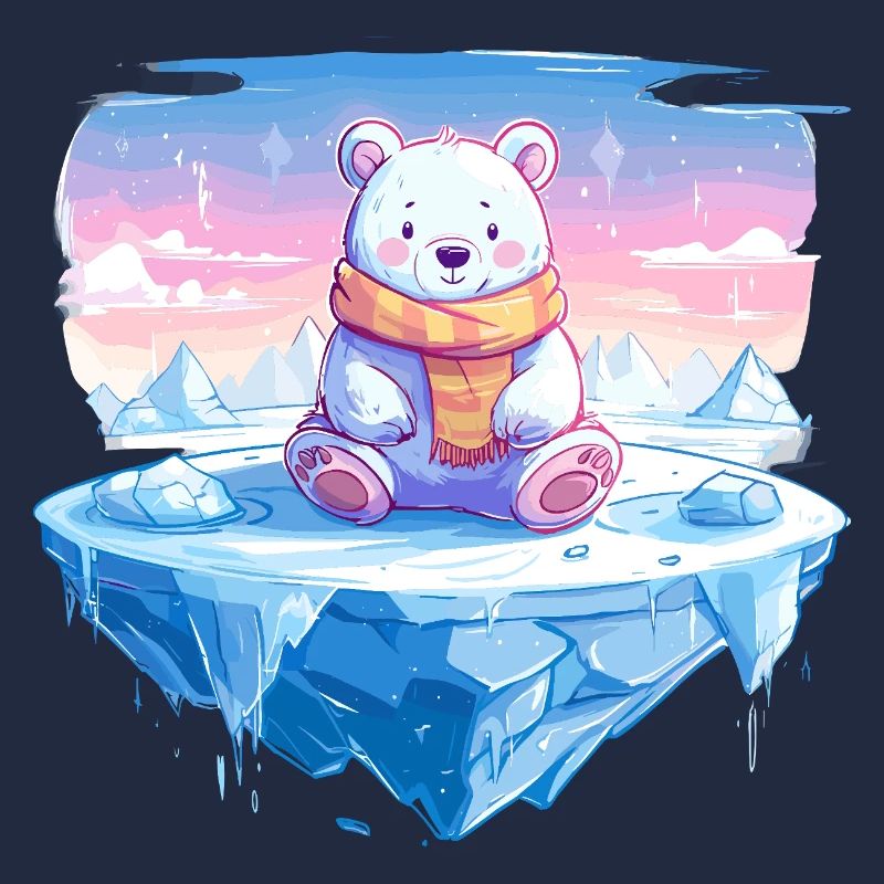 Polarlicht-Bär auf Eis