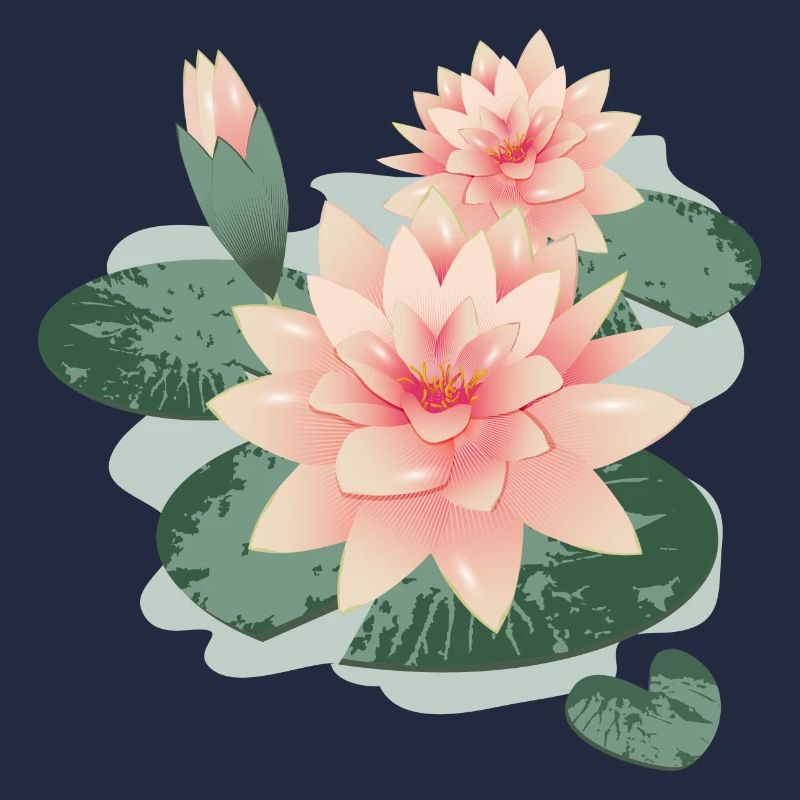 Fleurs de nénuphars avec bourgeon dans l’étang de nénuphars