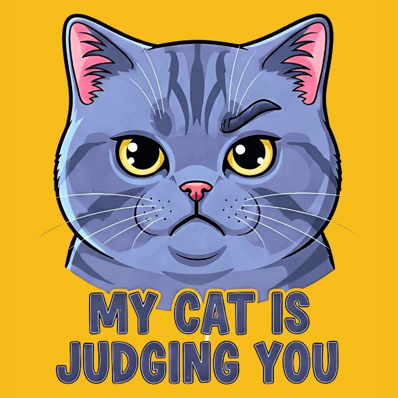 Devise du chat avec un drôle de visage