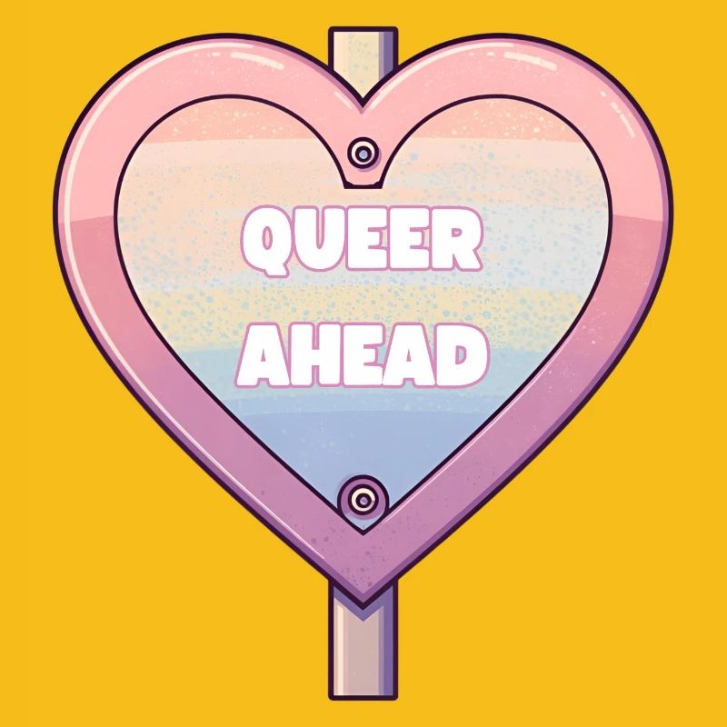 Queer Ahead – Regenbogen Herz Design