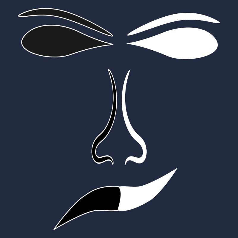 Abstract Face Lines Contrast Mask