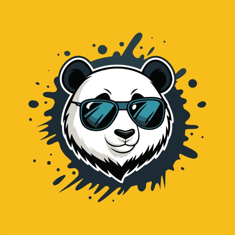 Panda Blue Graffiti-Brille