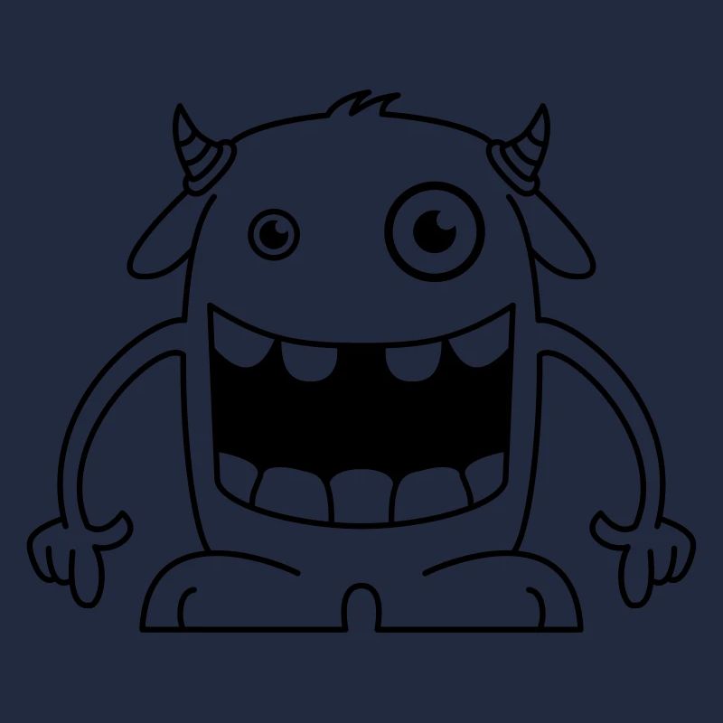 Lustiges Monster mit Hörnern