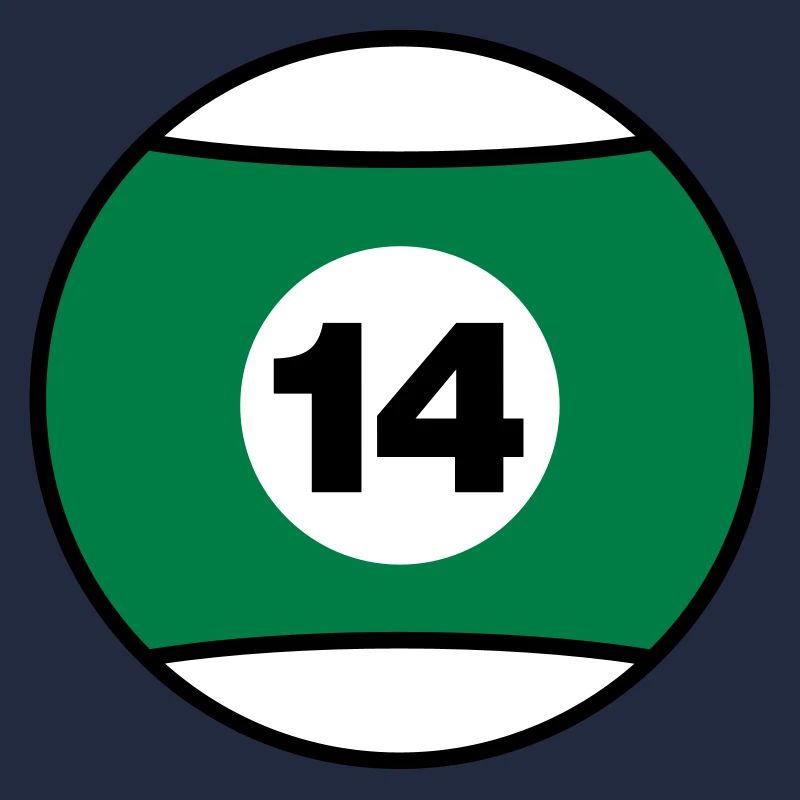 Billardkugel No 14 - grün - V3