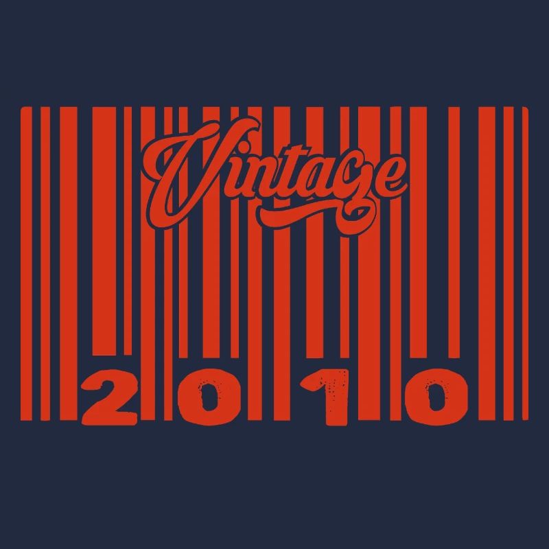 Vintage 2010 Born In 2010 15 Year Old Bar Code Anniversai