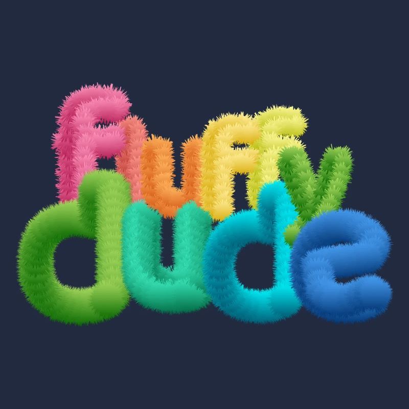 Fluffy Dude – Bunte 3D-Typografie mit plüschigem C