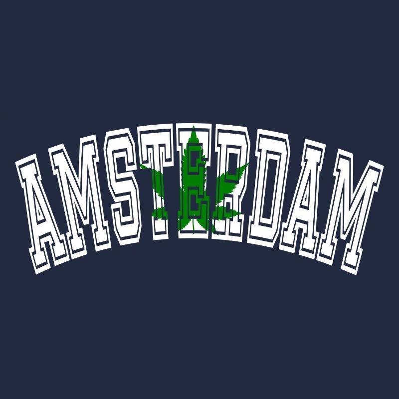 Amsterdam design with cannabis leaf