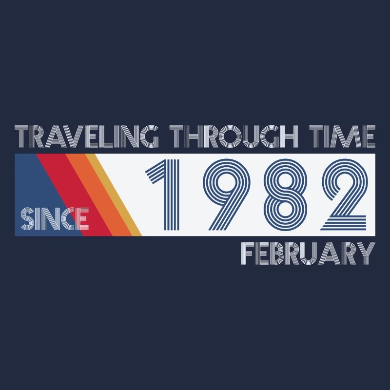 Conception drôle d'anniversaire de voyage dans le temps février 1982