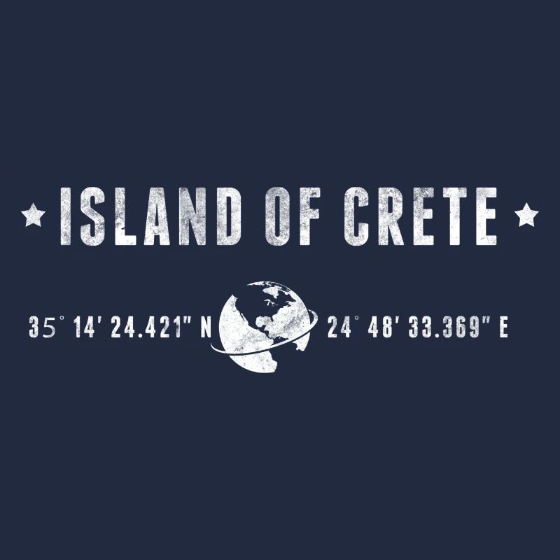 Crete Stylized Geographical Coordinates